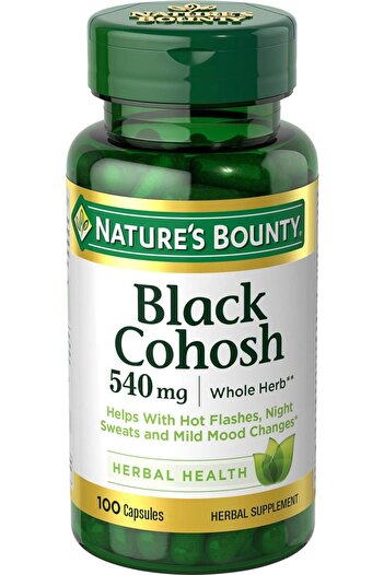Nature's Bounty Black Cohosh Root Pills, Natural Menopause Support, 540mg, 100 Capsules