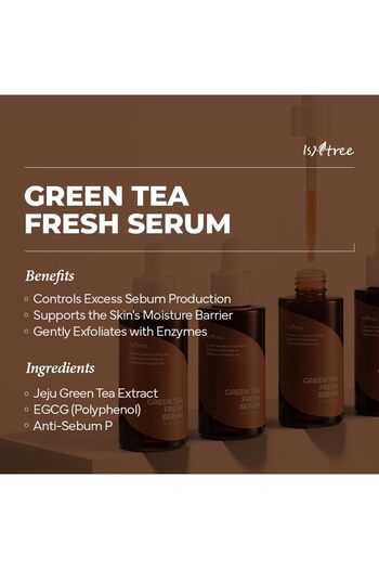 Isntree ISNTREE Green Tea Serum 50ml | Jeju Green Tea | Controls Sebum | Hydrates | Korean Skincare