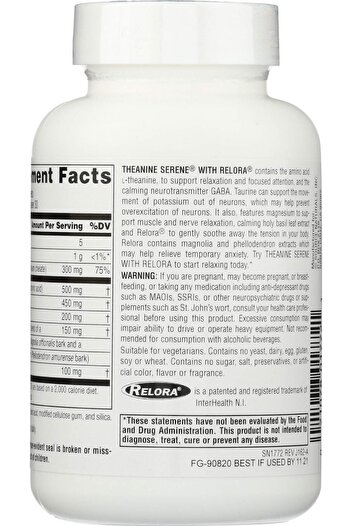 source naturals Serene Science Theanine Serene with Relora - Calm Mind & Body - 60 Tablets