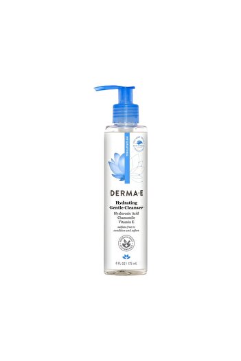 DERMA E Hydrating Gentle Cleanser with Hyaluronic Acid – Moisturizing Facial Cleanser, 6 fl oz