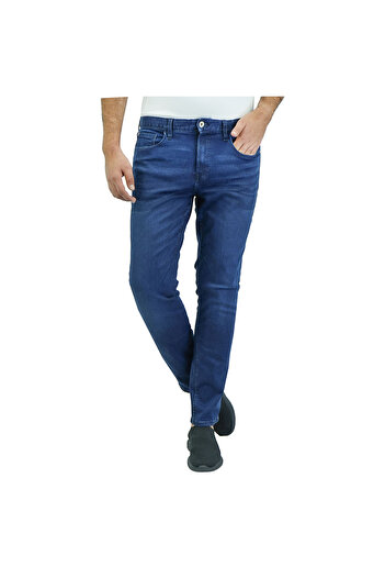 Giordano Men's Cotton Spandex Denim Low Rise Skinny Fit Tapered Jeans