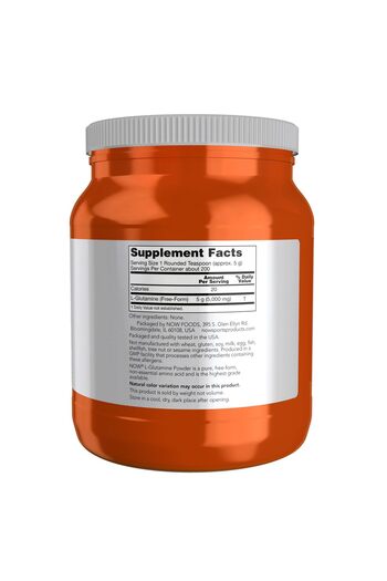 Now Foods Sports Nutrition, L-Glutamine Pure Powder, Nitrogen Transporter*, Amino Acid, 35.3-Ounce