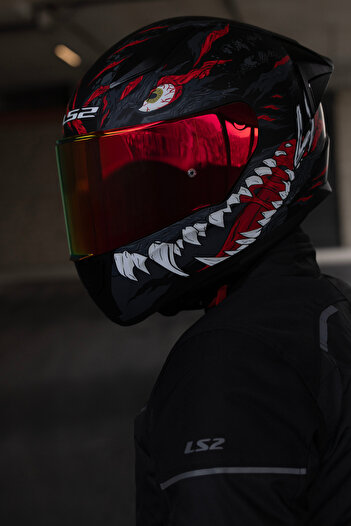 LS2 RAPID 2 RACE KAIJU MAT SİYAH-KIRMIZI-BEYAZ KASK