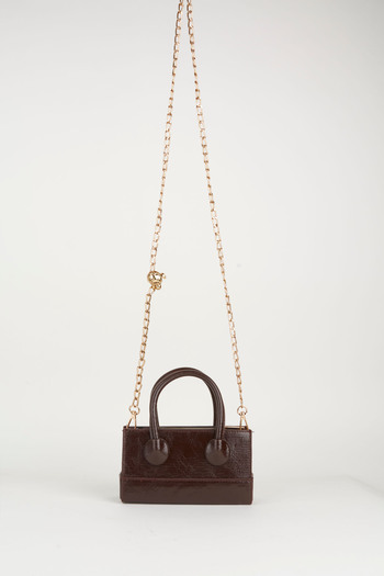 Vivaq Women's Bitter Brown Mini Size Design Adjustable Chain Strap Zipper Closure Hand Arm and Shoulder Bag