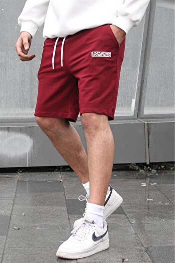 Madmext Claret Red Printed Men's Capri Shorts 5487