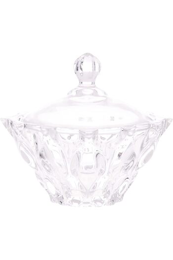 AKDC Glass Sugar Pot L(12CM) XW(12CM) XH(10CM) transparent