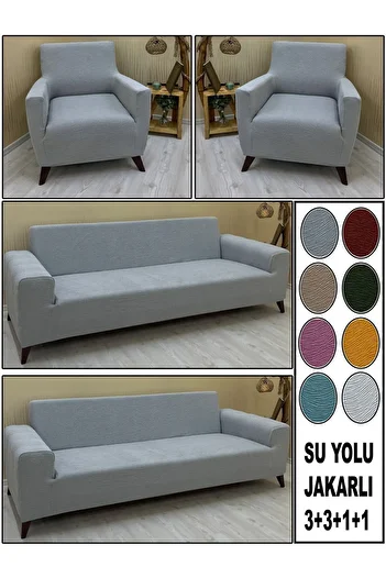 KILIFSAN 2 Pieces Jacquard Cotton Sofa Cover Set - Does Not Cause Sweat and Burn