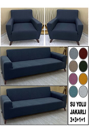 KILIFSAN 2 Pieces Jacquard Cotton Sofa Cover Set - Does Not Cause Sweat and Burn