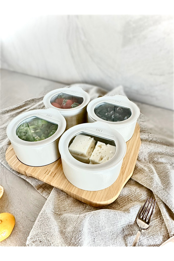NEOFLAM 4-Piece Round Breakfast Set - Fika One Ice White