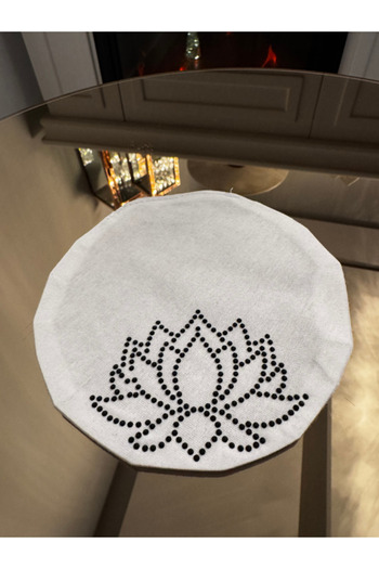 Menar Tasarım Lotus Flower Embroidered Presentation Napkin and Ashes 6 Pieces