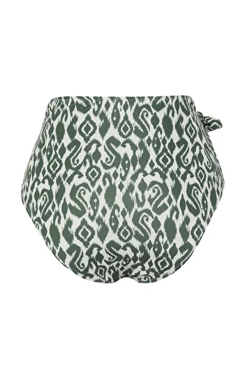 Trendyol Collection High Waist Hipster Bikini Bottom - Ethnic Pattern, Tie-Up - Tbess24Ba00133