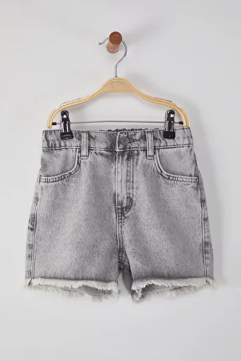 TRENDYOLKIDS Anthracite Straight Denim Shorts & Bermudas Tkdss25Sr00010