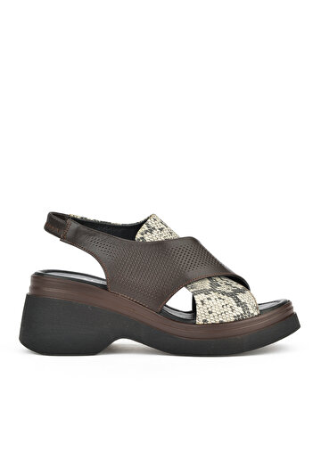 Ziya Women's Genuine Leather Sandals - 151992 Z64001 Brown Color