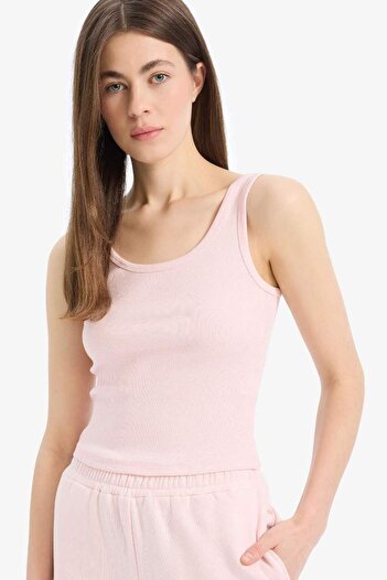 DeFacto New Season Slim Fit Slim Fit Basic Plain U-Neck Ribbed Camisole Undershirt