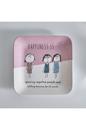 erorex Happiness Is Square Snack Plate - 22 cm