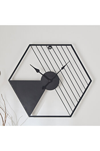 erorex Sonet Geometric Metal Wall Clock - 45x39x4.5 cm