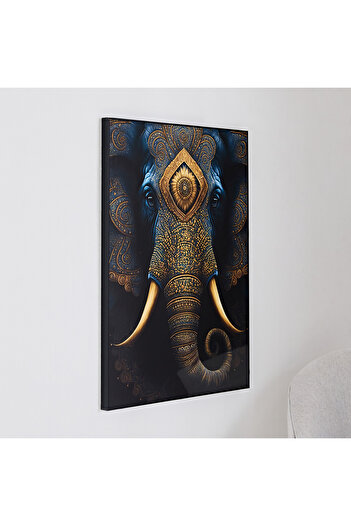 erorex Ersel Elephant Face Framed Picture - 50x70x25 cm