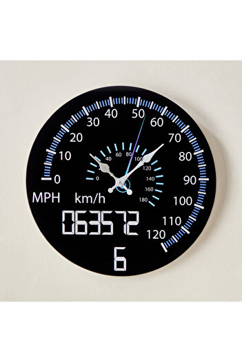 erorex Fero Speedometer Clock with Tinted Glass - 38x4.5x38 cm