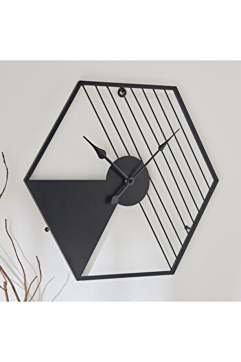 erorex Sonet Geometric Metal Wall Clock - 45x39x4.5 cm