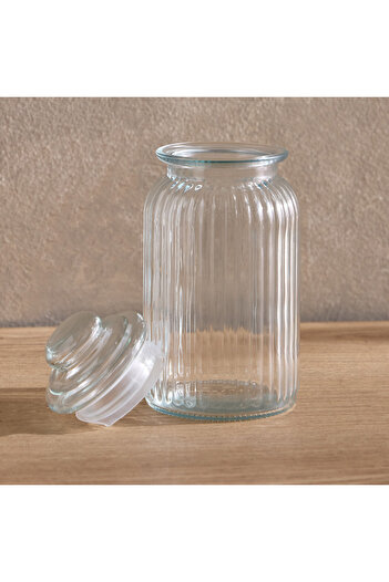 erorex Essential Ribbed Glass Jar - 1.2 L