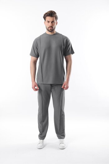 Madmext Smoked Front Pleated Overfit Men's Suit E7304