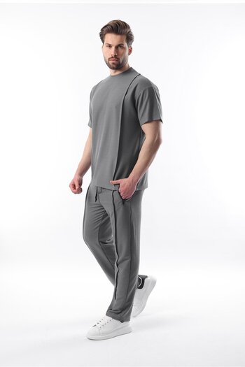 Madmext Smoked Front Pleated Overfit Men's Suit E7304