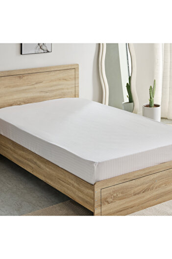 erorex Hamilton Striped Satin Cotton Single Fitted Sheet - 90x200+36 cm