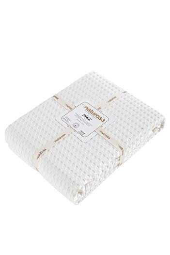 Naturosa Çift Kişilik Ekru Renk Waffle Pike %100 Pamuk 200 X 220 Cm