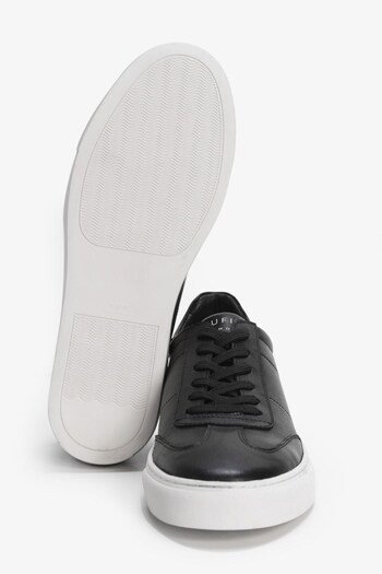 Lufian Hakiki Deri Bağcıklı  Erkek Spor Sneaker Siyah Beyaz Ayakkabı