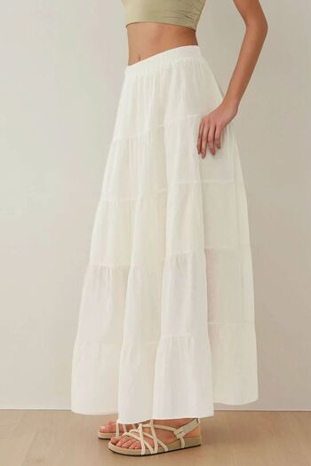 Hiccup Linen High Waist Maxi Skirt
