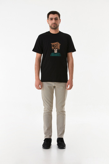 Fulla Moda Digital Print Crew Neck T-Shirt