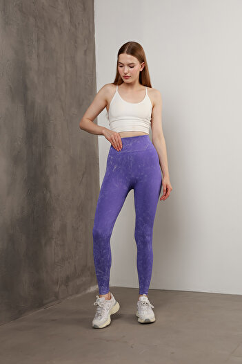 Miss Prova Seamless Acid Wash Push up Gathered Knitted Sports Leggings Missta0896