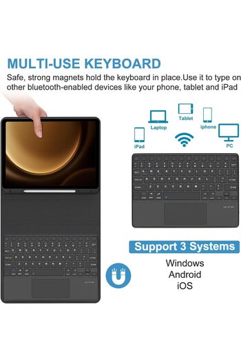 HYX Touch Keyboard Case for Samsung Galaxy Tab S9 FE 5G 10.9"/Tab S9 11" 2023