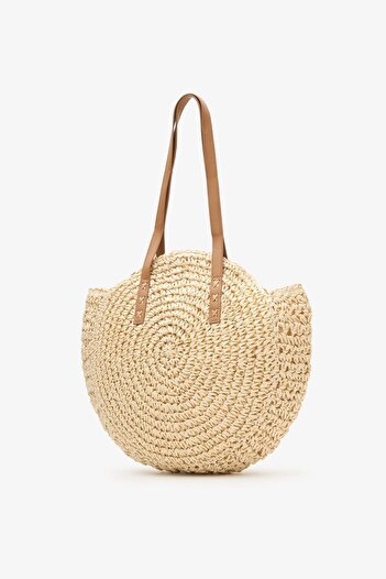 LOVENTA Premium Round Straw Bag Elvana