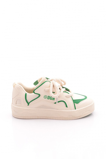 DGN Women's Thick Comfortable Sole Lace-Up Casual Sports Shoes Sneaker Green