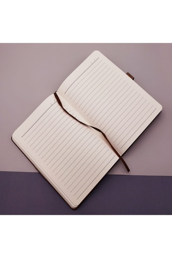Skygo Striped Thermo Leather Notebook Black