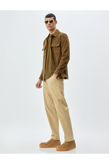 Koton Gabardine Pocket Detailed Chino Trousers - Buttoned Cotton