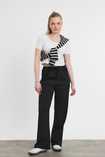Rays 2111 Model - Black Trousers with Elastic Waist