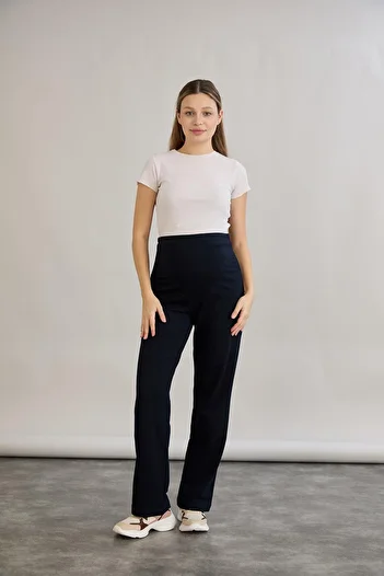 Işşıl Işşil 4555-Two Thread Lycra Combed Cotton Maternity Pipe Leg Trousers