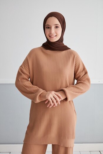 NİSUM MODA Self Patterned Knitting Suit
