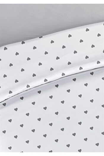 Evim Lovely %100 Pamuk Akfil Pamuk Tek Kişilik Nevresim Takımı 160x220cm Gri