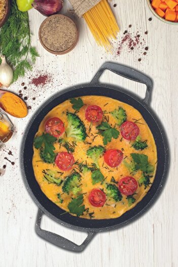 Tugomer 3-Piece Granite Cast Iron Pan Set - 18-20-22 cm Non-Stick Pan Set