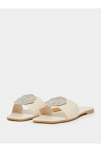 Take Two By Styli Embellished Flower Strap Flat Sandals