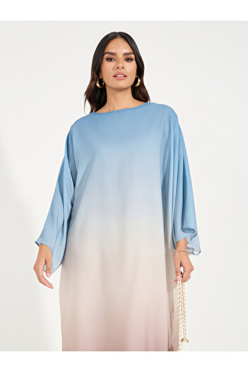 Take Two By Styli Round Neck Gradient Print Kaftan