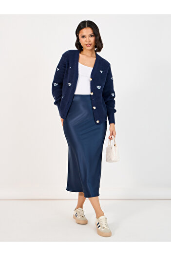 Styli Regular Fit Short Length Embroidered Button Down Cardigan