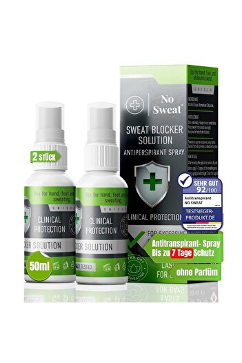 No Sweat 2 pieces No Sweat Antiperspirant Spray 50ml - Extra strong, 7 days protection against sweating x2