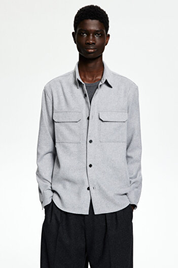 H&M Regular Fit Keçeli Üst Gömlek