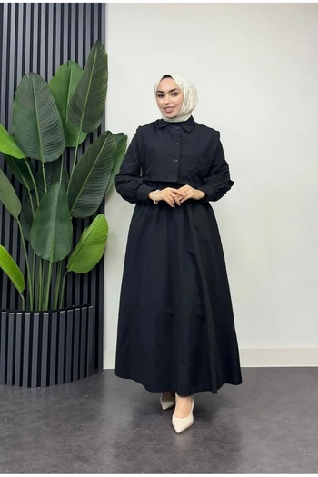 modasusev Κοστούμι γιλέκο που δένει στο πλάι Φόρεμα Hijab