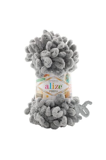 Alize 5 Pieces Gray Puffy Hand Knitting Yarn 302