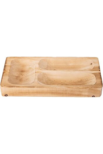 AKDC Wooden Nuts Tray 15Cm X 30Cm X 4Cm Brown